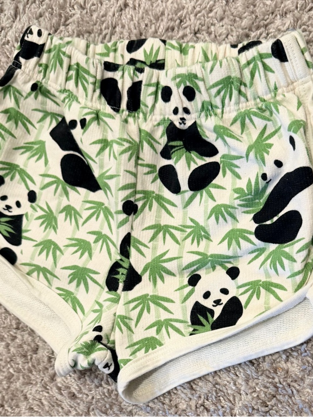 2/$20 Winter Water Factory Organic Cotton Adorable Panda Print Shorts -